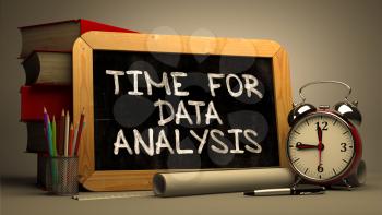 Time for Data Analysis Concept Hand Drawn on Chalkboard. Blurred Background. Toned Image.