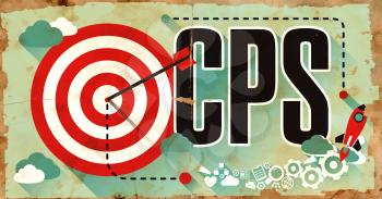 CPS - Cost per Sale - Concept. Poster on Old Paper in Flat Design with Long Shadows.