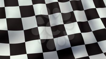 A 3D rendered still of a checkered racing flag, waving and rippling in the wind. Also available as loopable animated version in my portfolio.