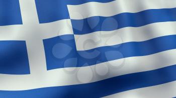 A 3D rendered still of a Greek flag, waving and rippling in the wind. Also available as loopable animated version in my portfolio.