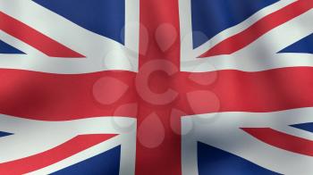 A 3D rendered still of a British flag, waving and rippling in the wind. Also available as loopable animated version in my portfolio.