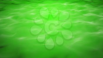 Green water background with calm waves. Computer generated 3d illustration.