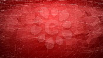 Red abstract polygonal background with wireframe lines. Computer generated 3d still.