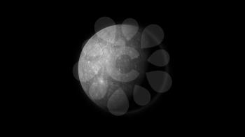 Planet Mercury on a black background. Digital illustration. Mercury texture is public domain provided by NASA.