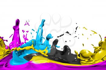 hdri background with cmyk color on white