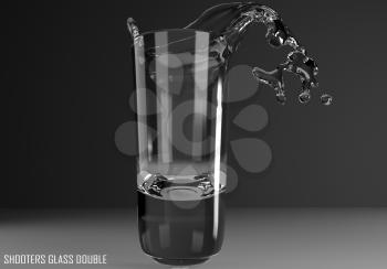 shooters glass double 3D illustration on dark background