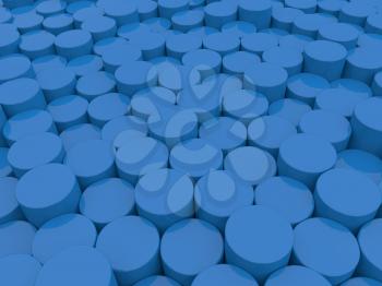 Abstract background of blue cylinders. 3d rendering illustration.