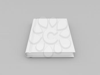 Book layout on gray background. 3d render illustration.