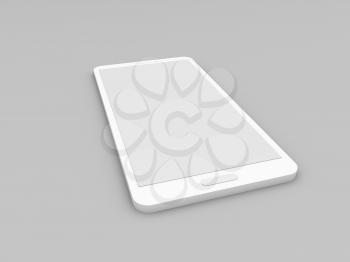 Smartphone mockup on gray background. 3d render illustration.