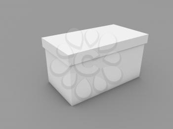 White paper box on a white background. 3d render illustration.
