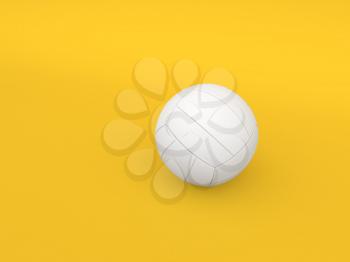 Volleyball ball on a yellow background. 3d render illustration.