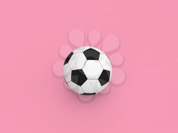 Soccer ball on a red background. 3d render illustration.