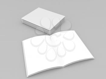 School notebook layout on a gray background. 3d render illustration.