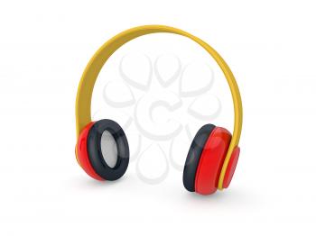 Wireless headphones on a white background. 3d render illustration.
