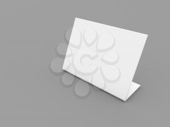 Desktop advertising banner on a gray background. 3d render illustration.