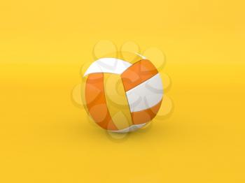Volleyball ball on a yellow background. 3d render illustration.
