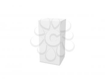 White packing box mock up on a white background. 3d render illustration.