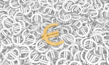 Background from euro currency signs. Business concept. 3d render illustration.