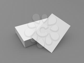 Bank cards mock up for design on gray background. 3d render illustration.