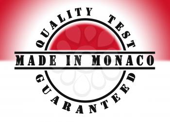 Quality test guaranteed stamp with a national flag inside, Monaco