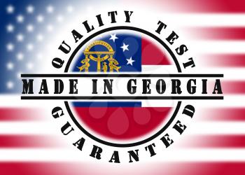 Quality test guaranteed stamp with a state flag inside, Georgia