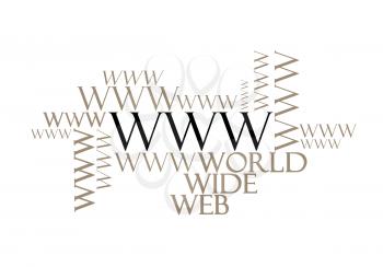 WWW word concept in tag cloud on white background
