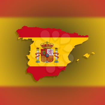 Spain map with the flag inside, isolated