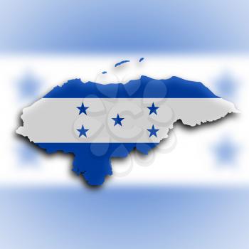 Country shape outlined and filled with the flag, Honduras