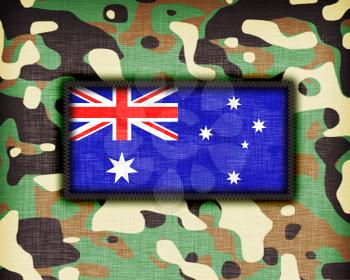 Amy camouflage uniform with flag on it, Australia