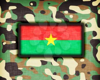 Amy camouflage uniform with flag on it, Burkina Faso
