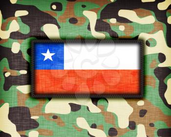 Amy camouflage uniform with flag on it, Chile