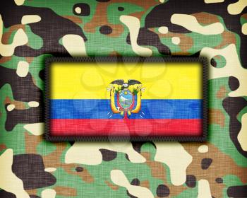 Amy camouflage uniform with flag on it, Ecuador