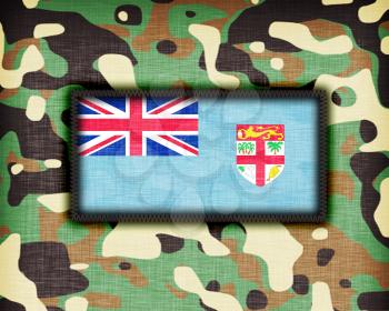 Amy camouflage uniform with flag on it, Fiji