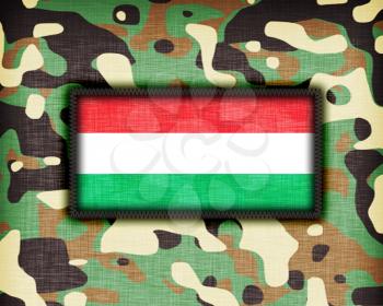 Amy camouflage uniform with flag on it, Hungary