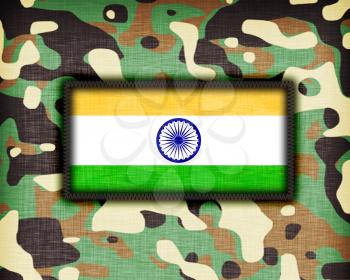 Amy camouflage uniform with flag on it, India