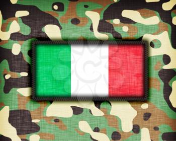 Amy camouflage uniform with flag on it, Italy