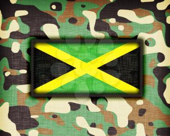 Amy camouflage uniform with flag on it, Jamaica
