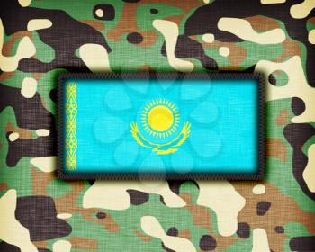 Amy camouflage uniform with flag on it, Kazahkstan
