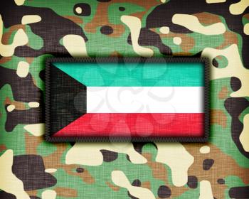 Amy camouflage uniform with flag on it, Kuwait