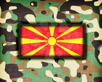 Amy camouflage uniform with flag on it, Macedonia