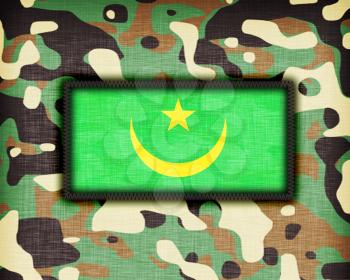 Amy camouflage uniform with flag on it, Mauritania