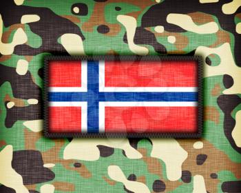 Amy camouflage uniform with flag on it, Norway