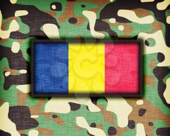 Amy camouflage uniform with flag on it, Romania