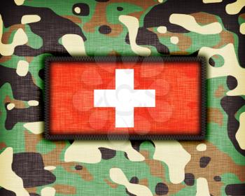 Amy camouflage uniform with flag on it, Switzerland