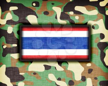 Amy camouflage uniform with flag on it, Thailand
