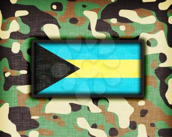 Amy camouflage uniform with flag on it, The Bahamas