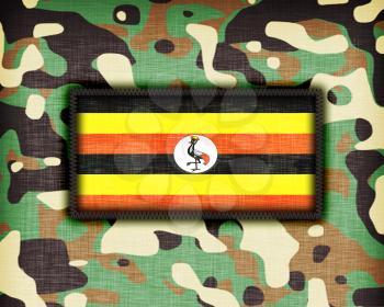 Amy camouflage uniform with flag on it, Uganda