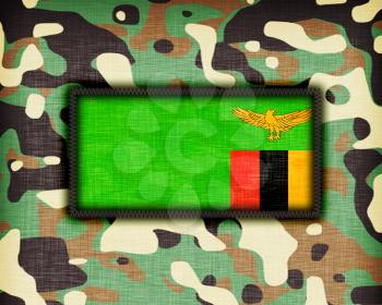 Amy camouflage uniform with flag on it, Zambia