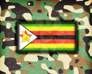 Amy camouflage uniform with flag on it, Zimbabwe