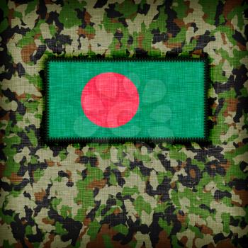 Amy camouflage uniform with flag on it, Bangladesh